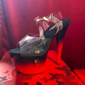 Pleaser - ADO708BR-H/C/B-R - 7 Inch Red/Black Platform